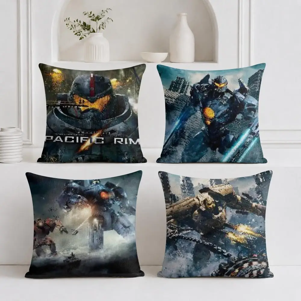 P-Pacific R-Rim Cushion Cover Plush Fabric Soft Double-Sided Printed Sofa Warm Winter Home Gift Pillow Cover