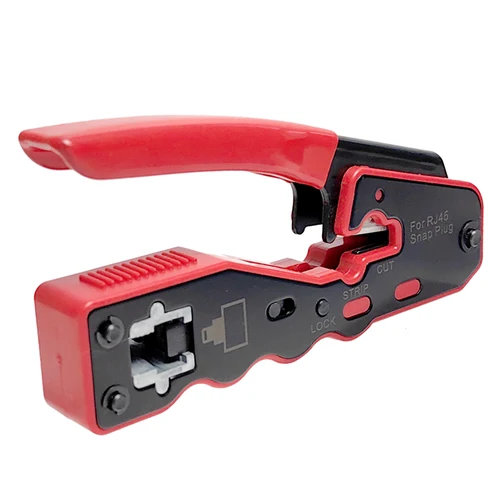 Imagen 2 del producto Herramienta de engarzado RJ45, cortador de engarzado de paso para conector Modular Cat6a Cat6 Cat5 8P8C, herramienta de cable todo en uno Ethernet