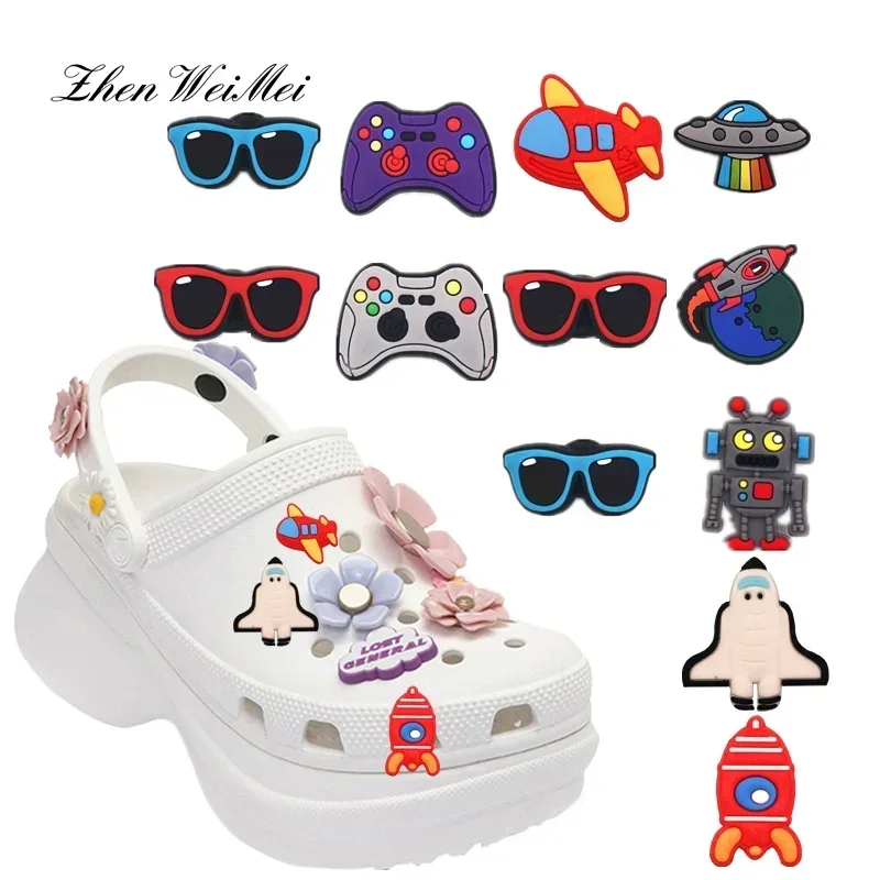 

Shoe Accessories Decorations Aircraft Rocket Earth Shoe CharmsShoe Charms Novelty for Jibz Kids Party X-mas Accessories