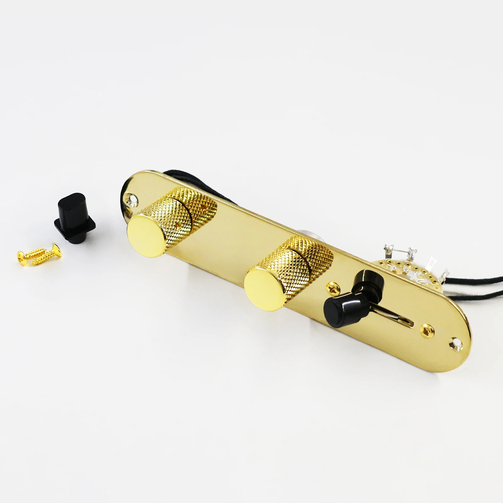 PHRILM Pro Vollständig Vorverdrahtete Gitarren-Steuerplatte, Vorverdrahteter 3-Wege-Kippschalter, Kupferschaft-Potentiometer, Lautstärke- und Tonregelsystem – Detail 1