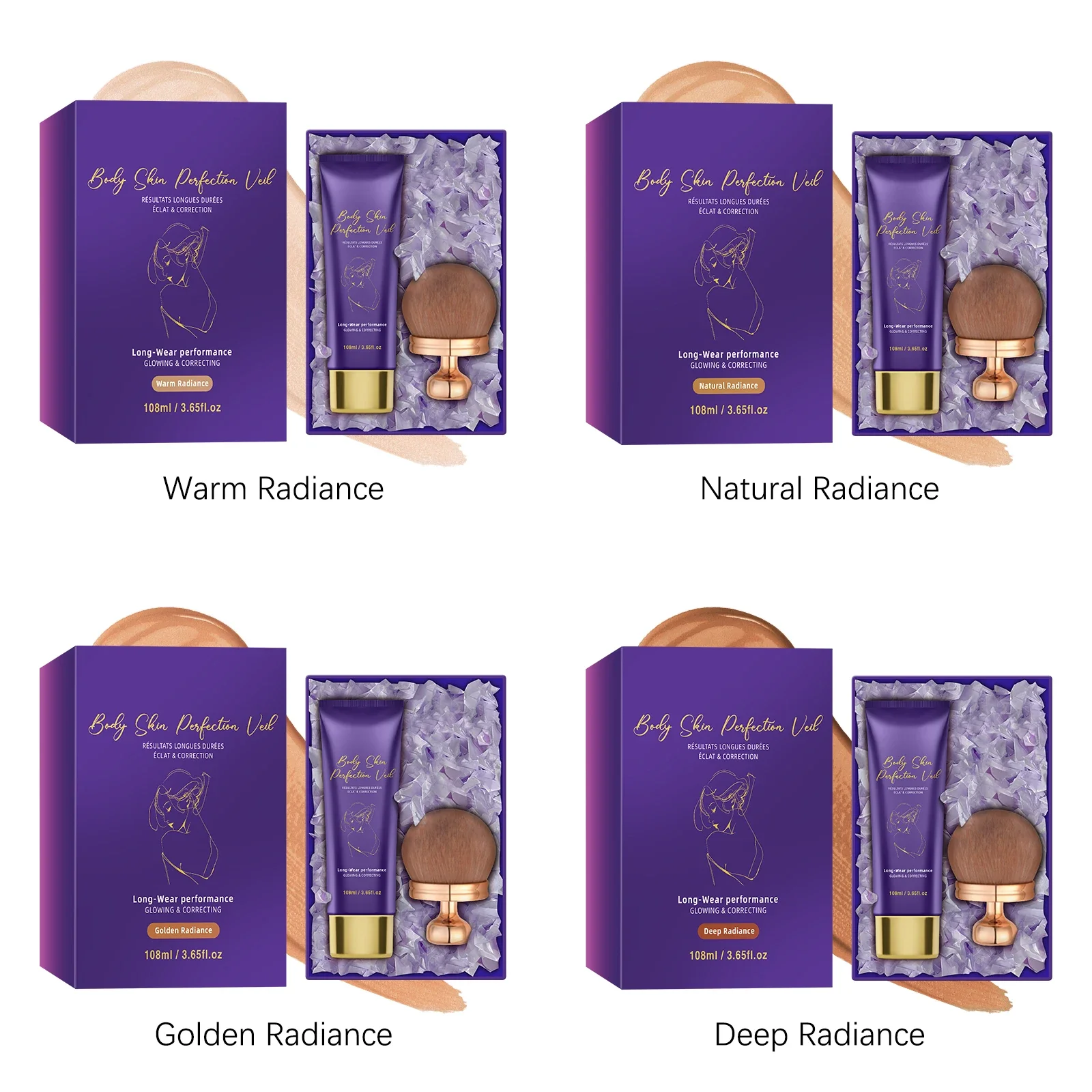 

108 мл набор консилеров для тела и кистей для макияжа с высоким покрытием, шрамы/пятна/поры/стойкая водостойкая основа для лица и тела