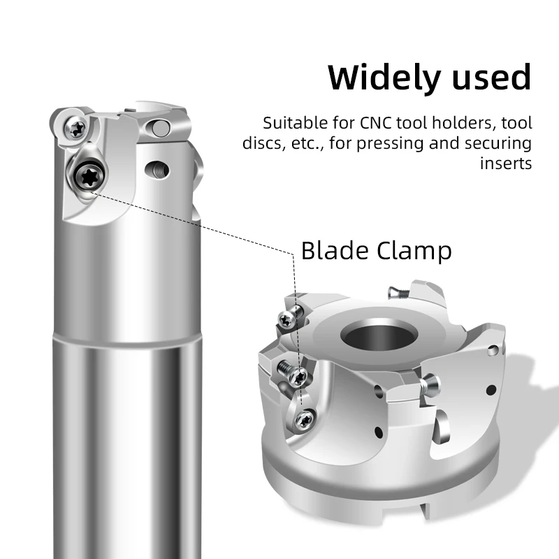 20pcs R4 R5 R6 R8 Carbide Inserts Pressure Plate Screw Clamp Blades M3 M4 M5 Tool Parts Accessories for EMR EMRW