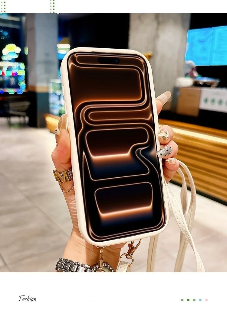 Brieftaschen-Lanyard-Hülle für iPhone 17 Pro Max Air 18 12 13 15 16 14 Plus mit Kartenfächern, Umhängegurt, Leder, modische Reißverschlusstasche – Detail 16