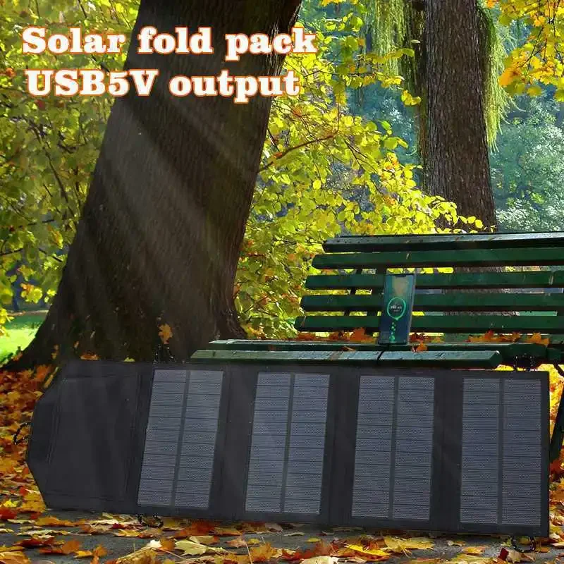 500w Solar Panel 12V Usb Portable Foldable Waterproof for Cell Phone Power Bank Battery Charger Outdoor Camping Hiking Fishing