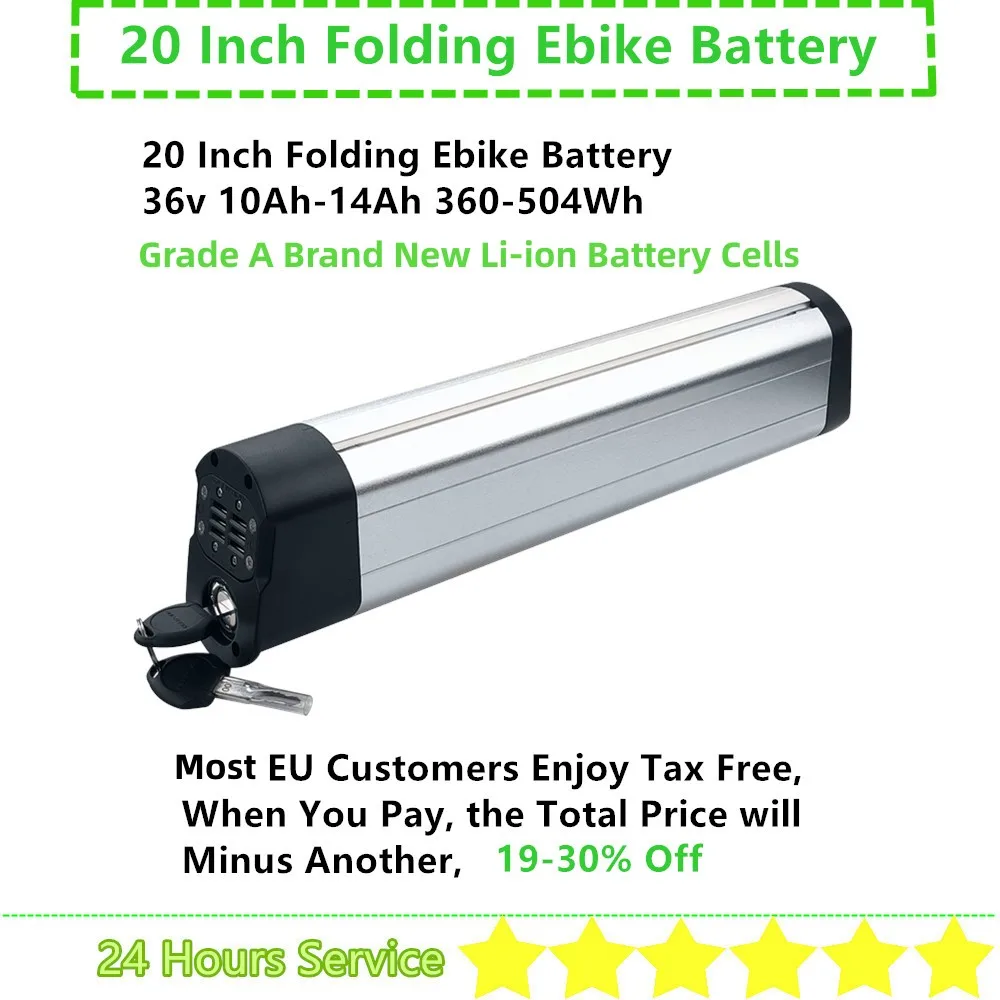 

20 Inch Folding Ebike Battery 36V 10Ah 10.4Ah 11.6Ah 12.8Ah 14Ah for Himo Z20 Z20 Max 250w 350w 500w E-bike Battery with Charger