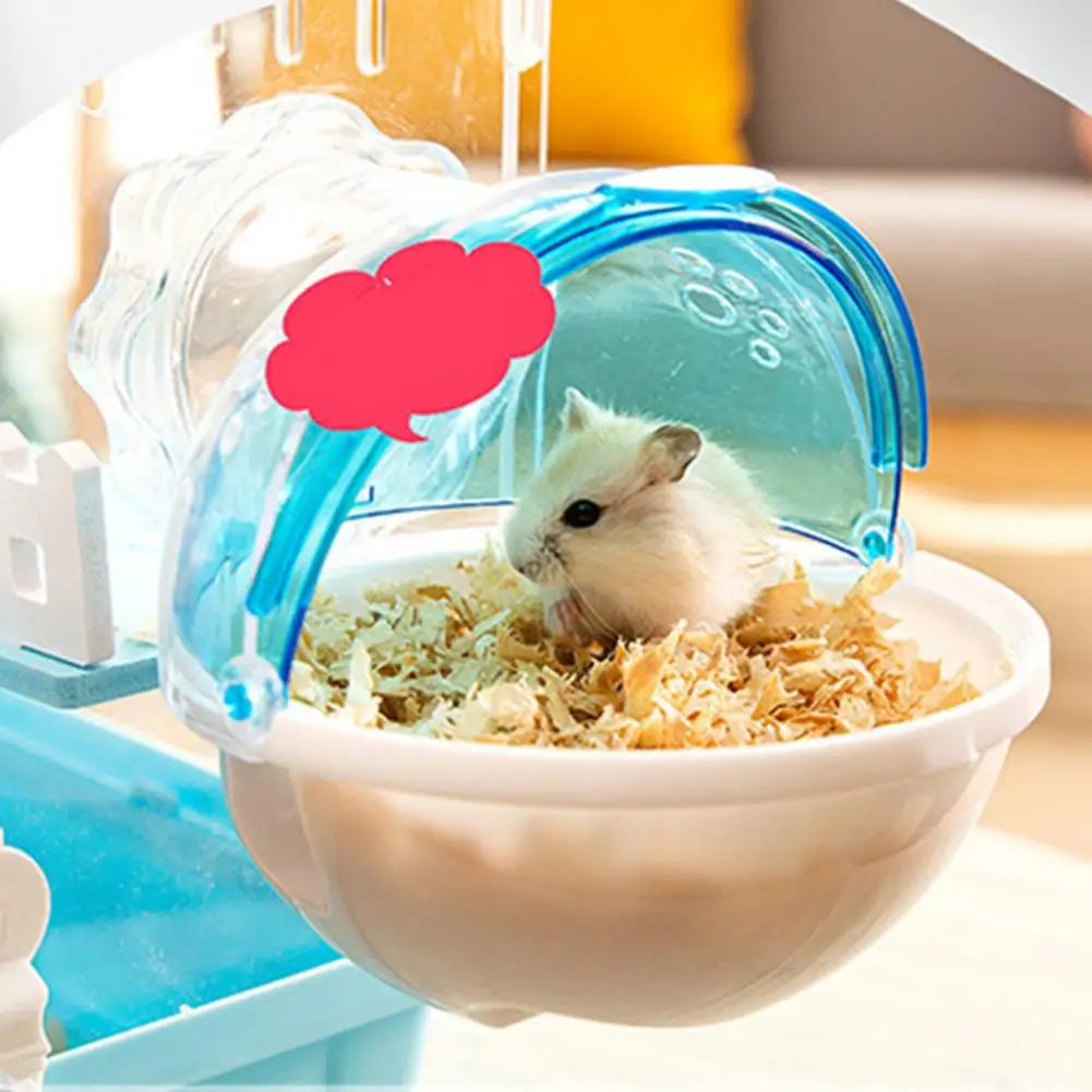 Hamster Bathroom Safety Lock Lightweight Larger Size Hamster Bathroom Small Animal Toilet Rat Bathtub Space-saving