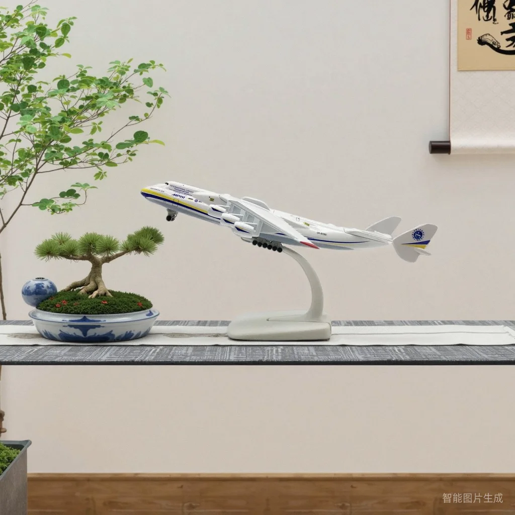 

20CM Antonov An-225 Mriya Airplane Model With Base & Wheel 1/400 Scale Replica Diecast Metal Model Decoration Home Display Gift