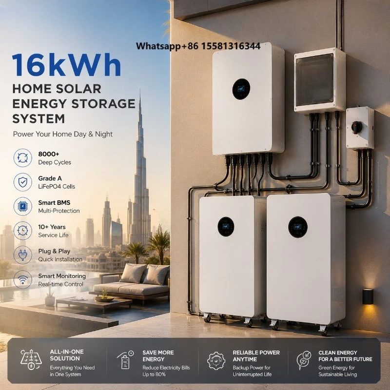Smsenergy 15.36kWh 51.2V LiFePO4 Solar Energy Storage System Home 314Ah 5-Year Warranty  Grid Tie Off-Grid Hybrid Inverter