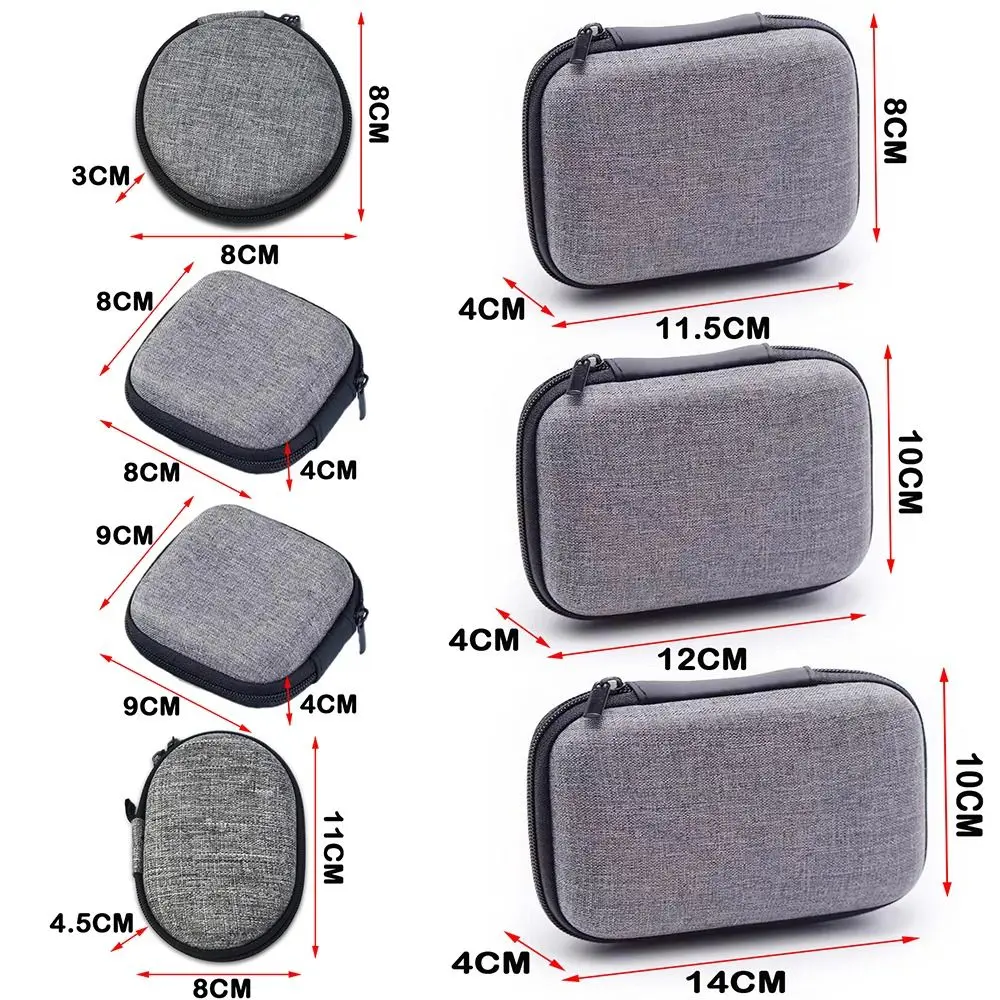 New Portable Zipper Earphone Case Bag Mini Protective Digital Storage Bag Shockproof Multifunctional Mini Storage Pouch U Disk