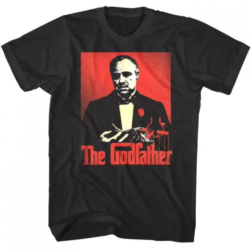 T-shirt pour homme Corleone Rose Cat Mafia Gangster Movie Harajuku, motif Père de Dieu, Tang Red Energy
