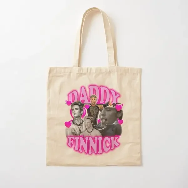 

Daddy Finnick Cotton Canvas Bag Designer Women Handbag Travel Printed Foldable Fabric Casual Unisex Fashion Grocery Shopper