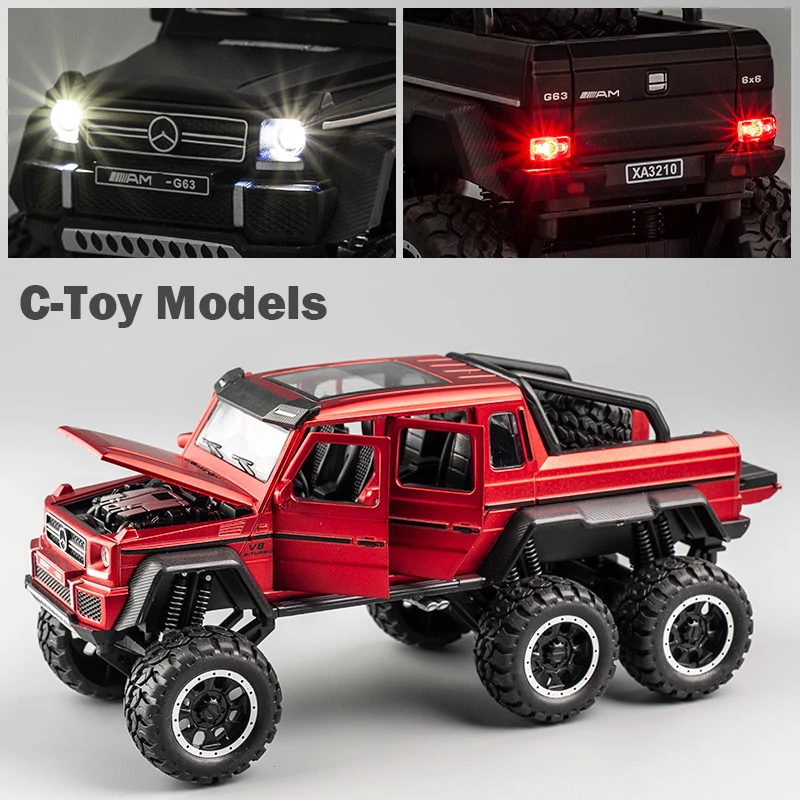 1:32 G63 6*6 Big Tire Modified Off-Road Vehicle Alloy Car Model Diecasts metal Simulation Toy Car Model Collection Kids toy gift