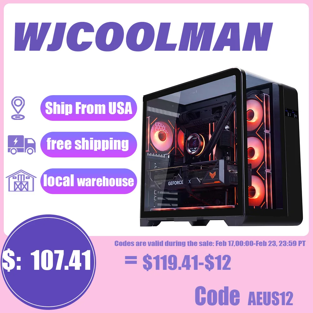 

WJCOl'hyMAN-Coque de gaming noire в серебристым прозрачным с 7-позиционными вентиляционными элементами, версия Guardian, 2 грунтовки, 360