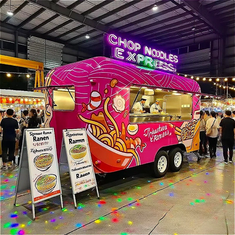 Compact Electric Food Cart Customized Mobile Snack Booth Hot Dog Ice Cream Cart with Refrigerator and Warming Drawer for Park