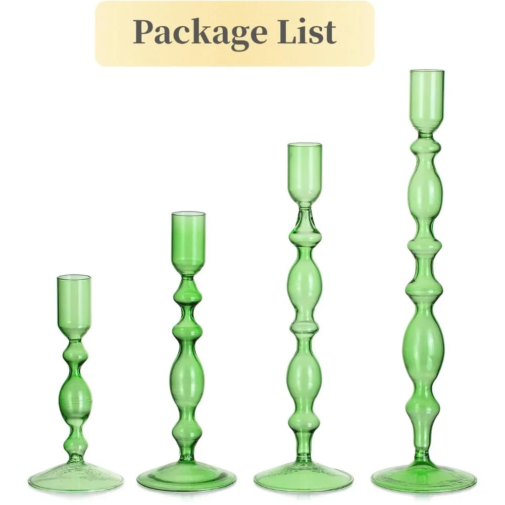 NONE 3 Stück Kerzenhalter aus Glas, konische Kerzenhalter aus Glas, grooviger, gewellter, eleganter Kerzenständer für die Party-Dekoration zu Hause 8