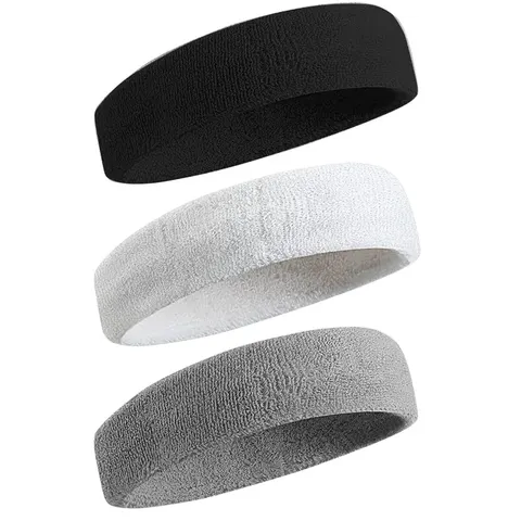 3pcs Sweatproof Sports Headbands for Men and Women - Moisture-wicking Sweatband for Tennis, Basketball, Running, Gym, Workout