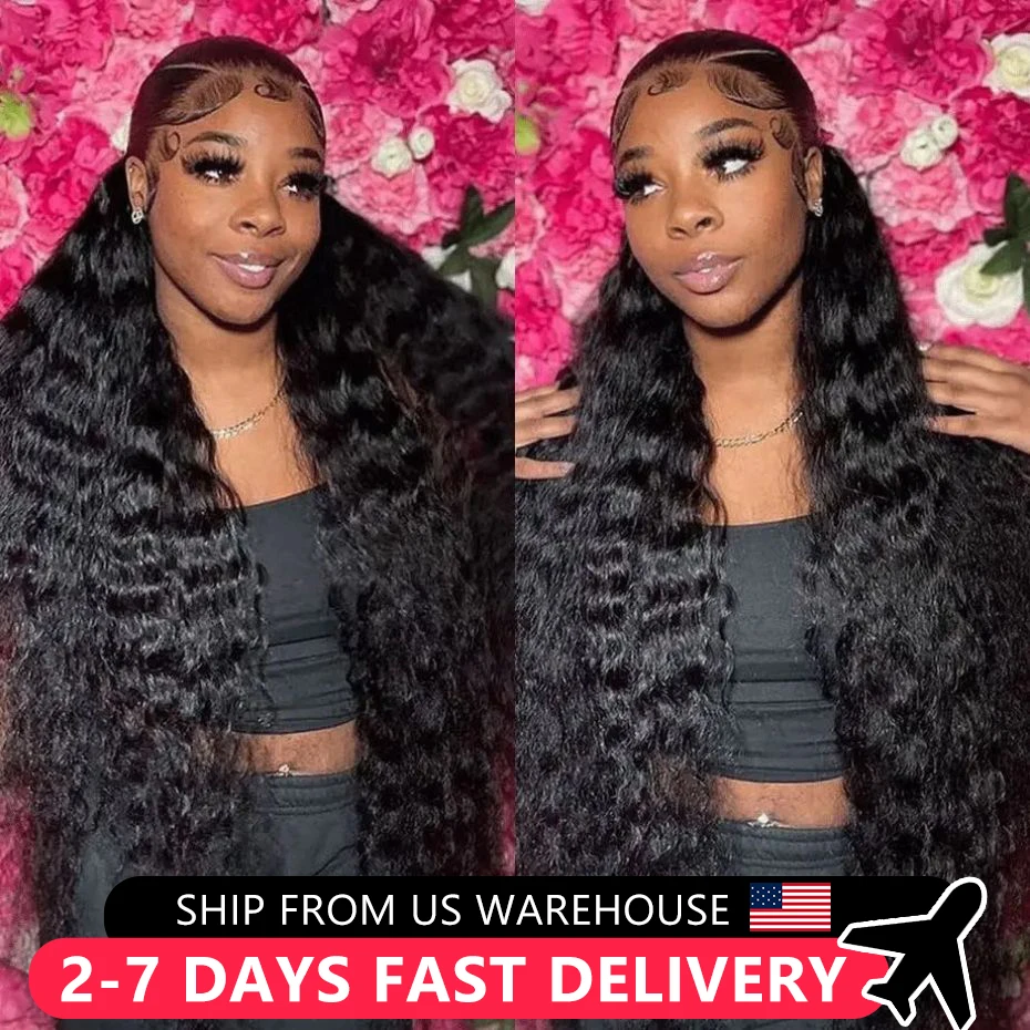 30 32Inch Deep Wave 13x6 Lace Front Wig Human Hair 180% 4x4 Hd Transparent Lace Closure Wigs 13x4 Lace Frontal Wig Curly Hair