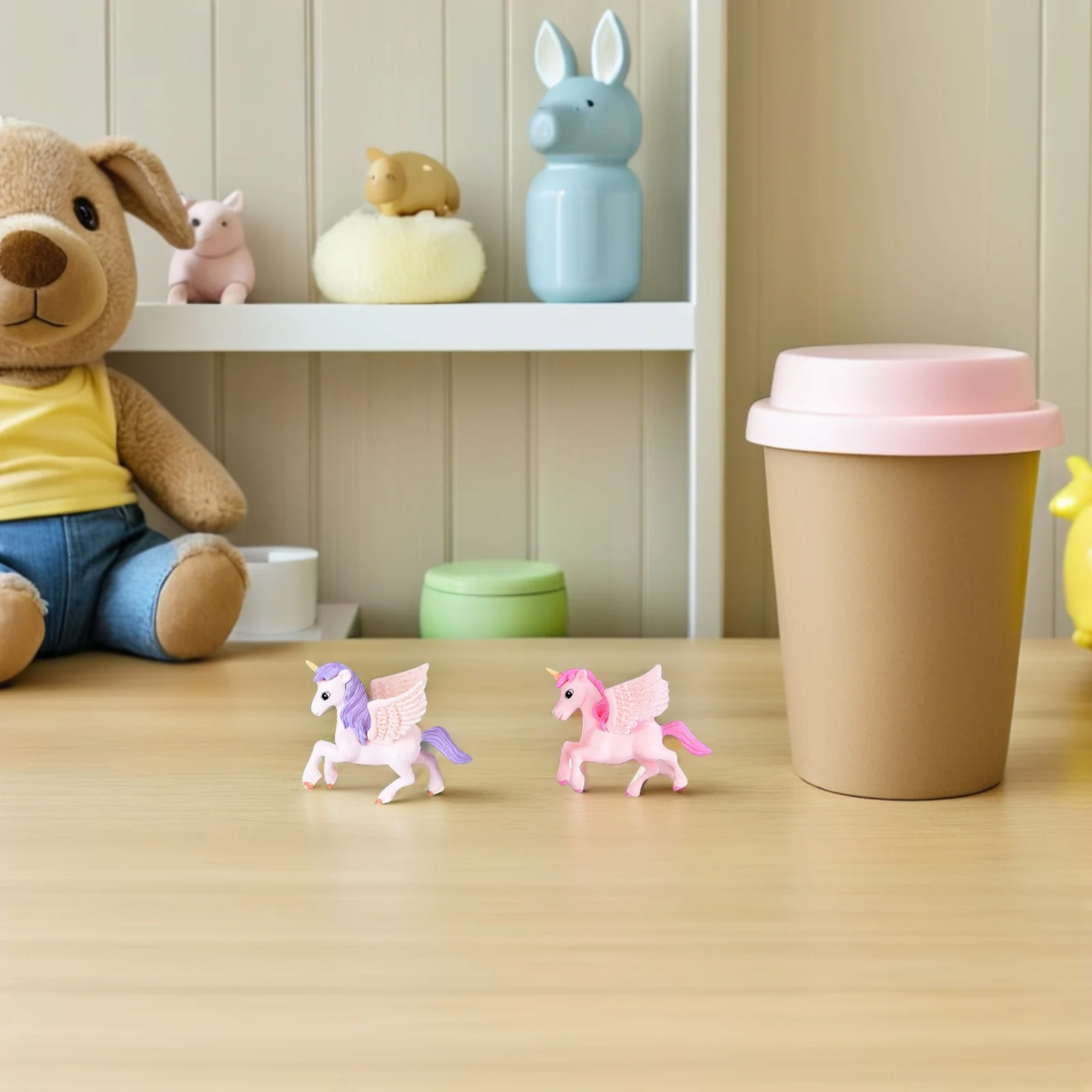 

5Pcs Unicorn Ornament Lovely Desktop Decor Cake Adornment Tabletop Decoration for Home Room Gift Unicorn Ornament