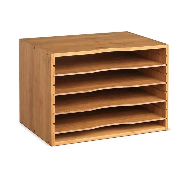 Bamboo Multifunctional Custom File Letter Storage Box Wooden Crafts