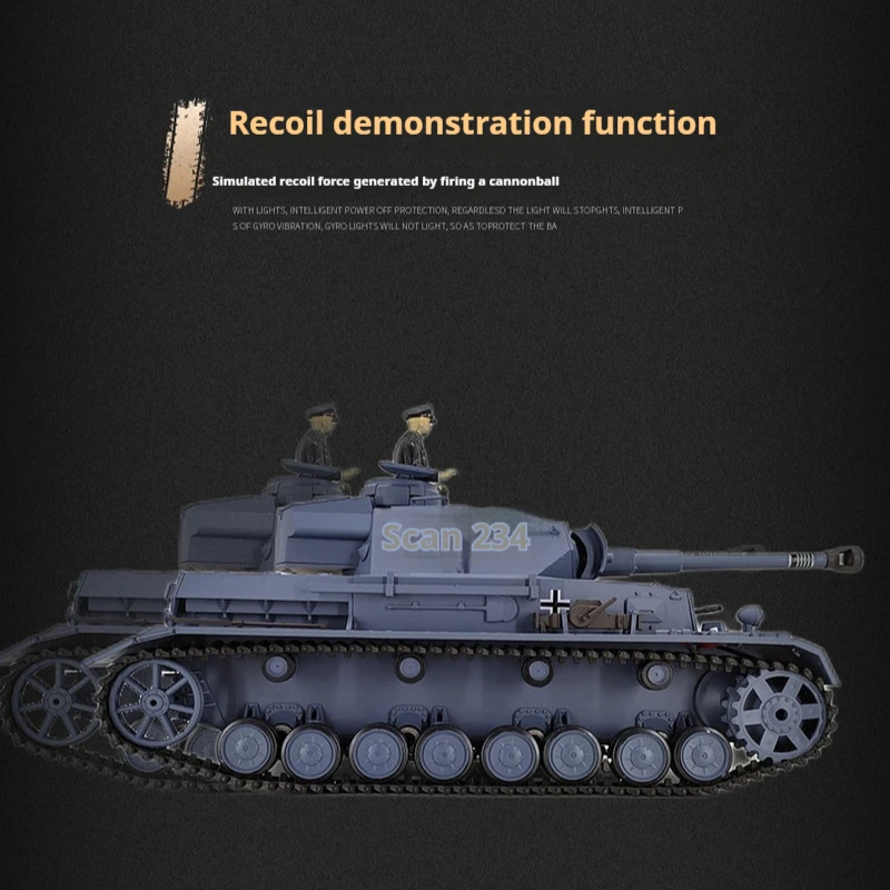 Henglongku Soldat Fernbedienung Deutscher Panzer IV F2 Panzer Simulation Fernbedienung Multifunktionales Kampfpanzer Modellfahrzeug