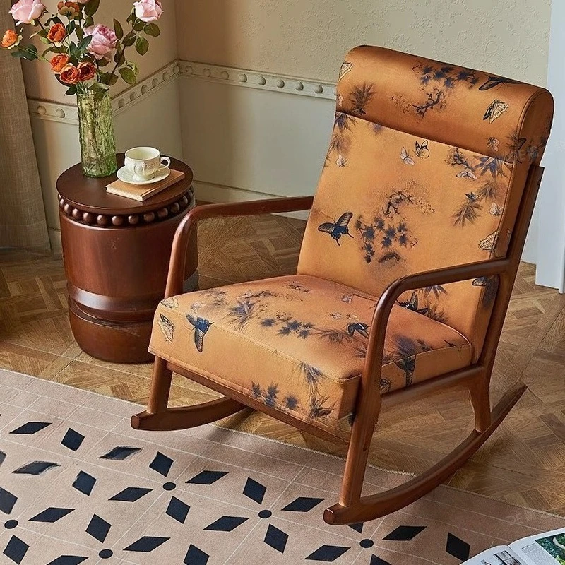 

Solid wood living room balcony lounge chair bedroom rocking chair