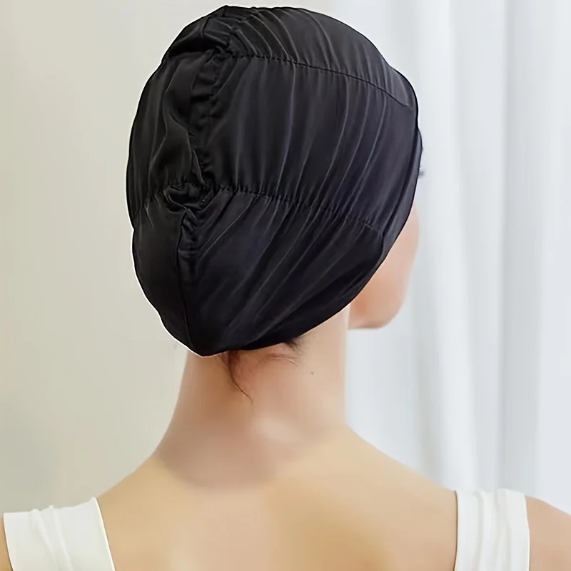 1pc Swimming Cap, Long Hair Swimming Ear Protection, Elastic Wrinkles, Do Not Strangle The Head, Ladies Swimming Cap
