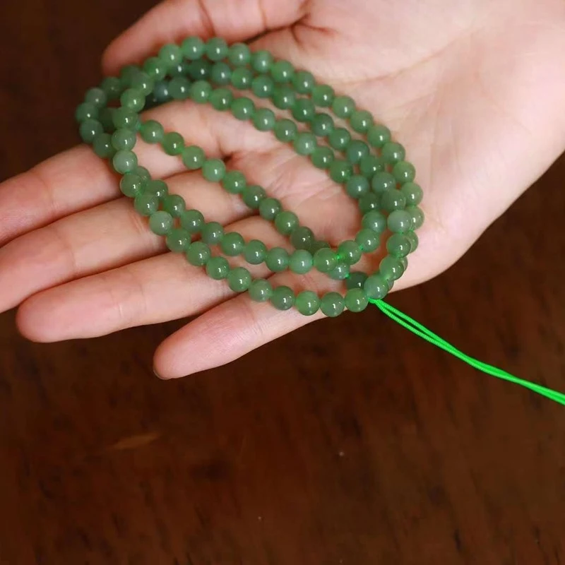 

Натуральное хэтяньское, русское, старинное нефритовое ожерелье из 108 бусин, многофункциональное.