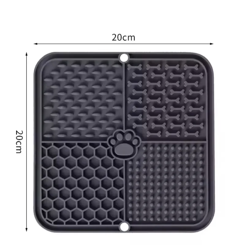 Leckmatte aus lebensmittelechtem Silikon für Haustiere, Slow-Feeder-Pad mit starkem Saugnapf, Anti-Schluck-Futterschale für Hunde, Katzen und Leckerlis – Detail 13