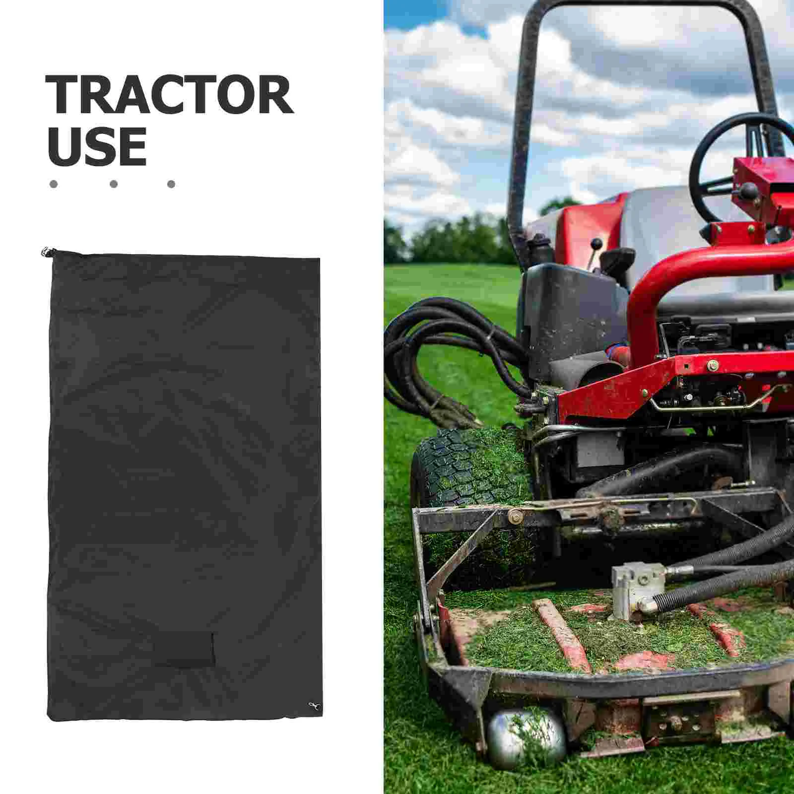 Tractor Storage Bag Large Capacity 420D Oxford Cloth Foldable Garden Leaf Collection Lawn Mower Bag Heavy Duty Outdoor