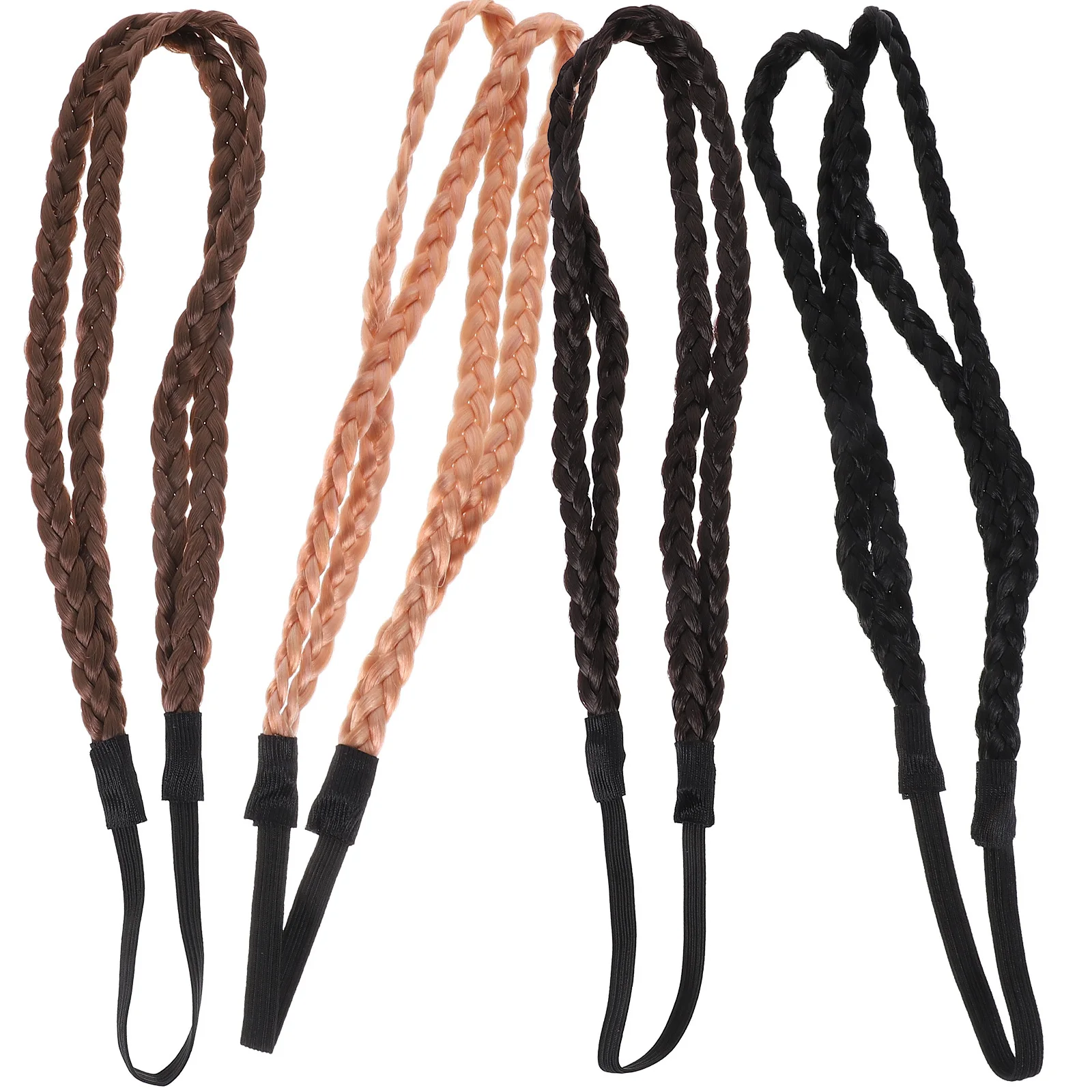 

4Pcs Stretchable Braided Headband for Women Elastic Hairbands Lightweight Comfortable Headpieces for Various Head Shapes Daily