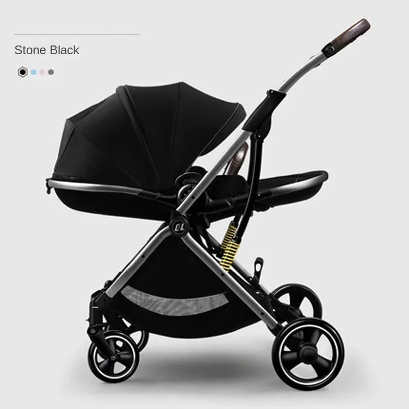 Newborn Stroller Four-wheeled Shock-absorbing High Landscape Lightweight Folding Baby Stroller Two-way Swivel Seat Baby Stroller