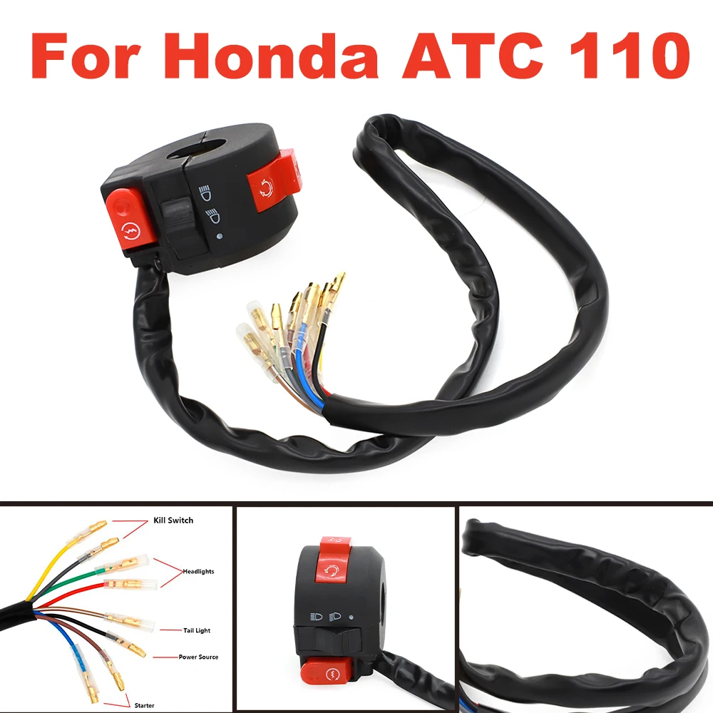 For Honda ATC 110 125M 185S ATC200 E ES M S R 35200-958-013 Motorcycle Handlebar Mount Lights Start Stop Kill Switch Assembly