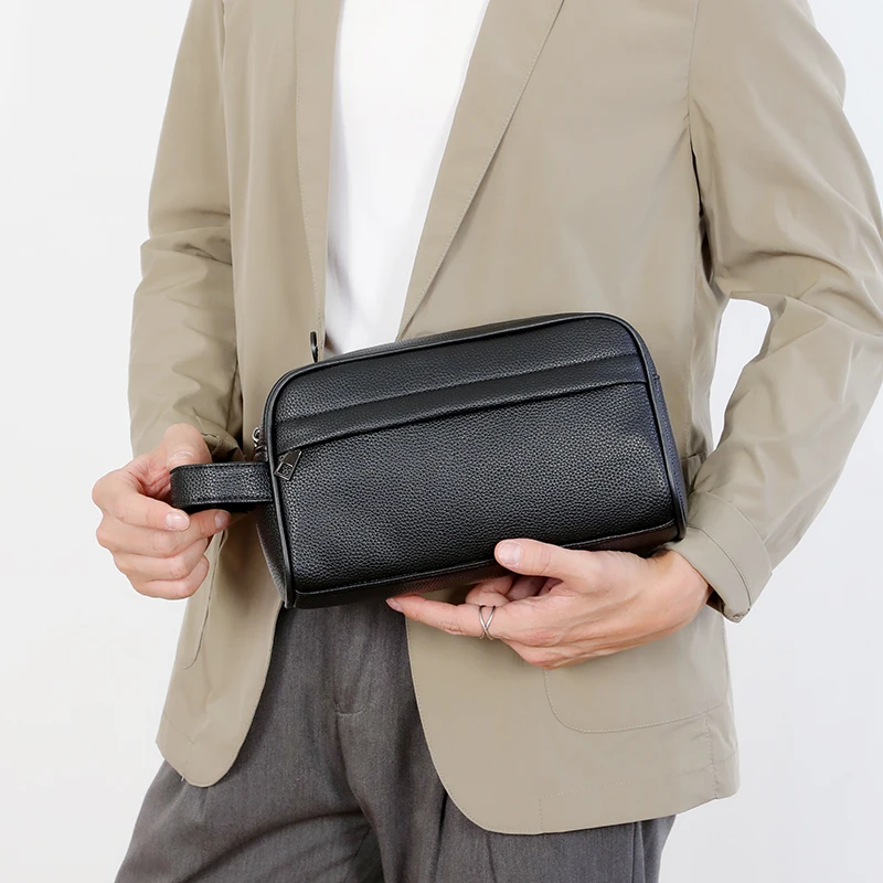 Designer Men's bag Crocodile pattern Leather Clutch Bag 2025 New Fashion Business Clutches Phone Purse Men Birthday Gift Handbag