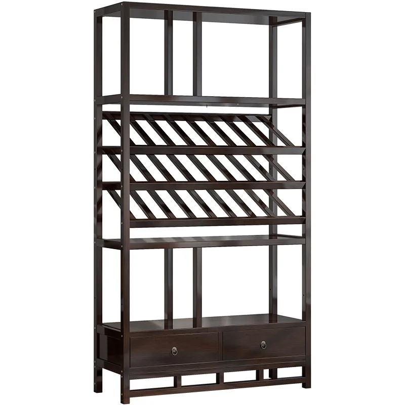 

Chinese wine shelf, rack ornament, ornament living room against the wall, solid wood
