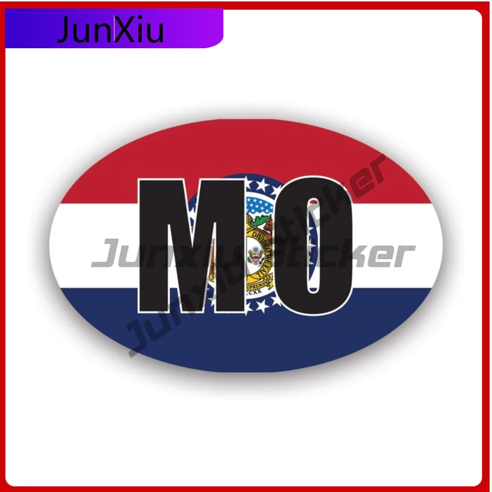

Missouri Flag Oval Sun Resistant Fade Resistant Racing For Helmet Rear Windshield Car Body No Residue Removable Decal Cartoon