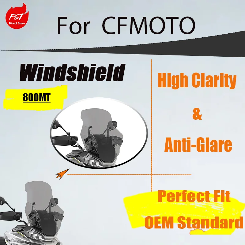 

Touring Style Tall Windshield for CFMOTO 800MT, Non-Destructive Upgrade Accessory