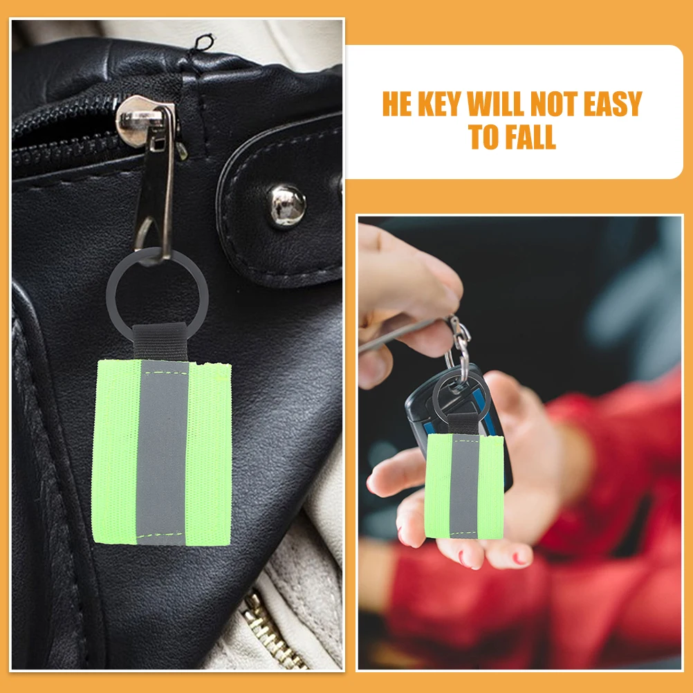 

6pcs Reflective Keychain Tags High Visibility Double-sided Keychains for Backpacks Bikes Purses Handbags Outdoor