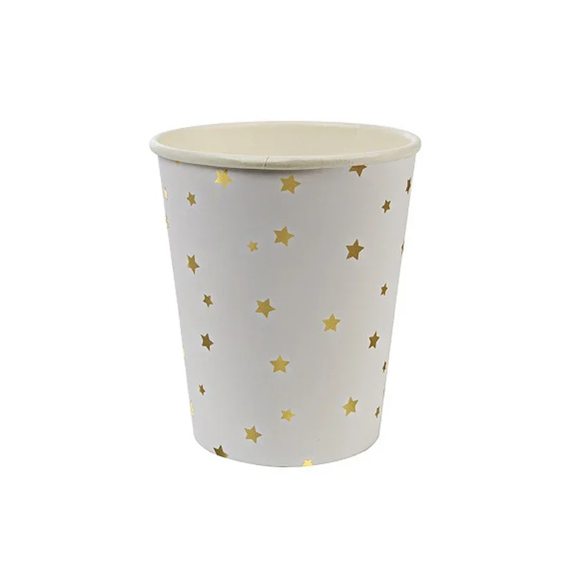 Gold Silver Fiol Star Paper Plates Tableware Paper Plate Cups Napkins Theme Festival For Wedding Birthday Star Party Supplies