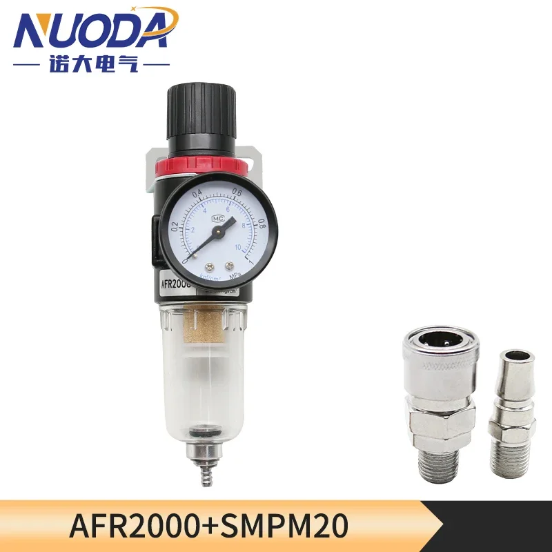 AFR-2000 Pneumatischer Filter Luftaufbereitungseinheit Druckregler Kompressor Reduzierventil Öl Wasser Trennung AFR2000 Gauge