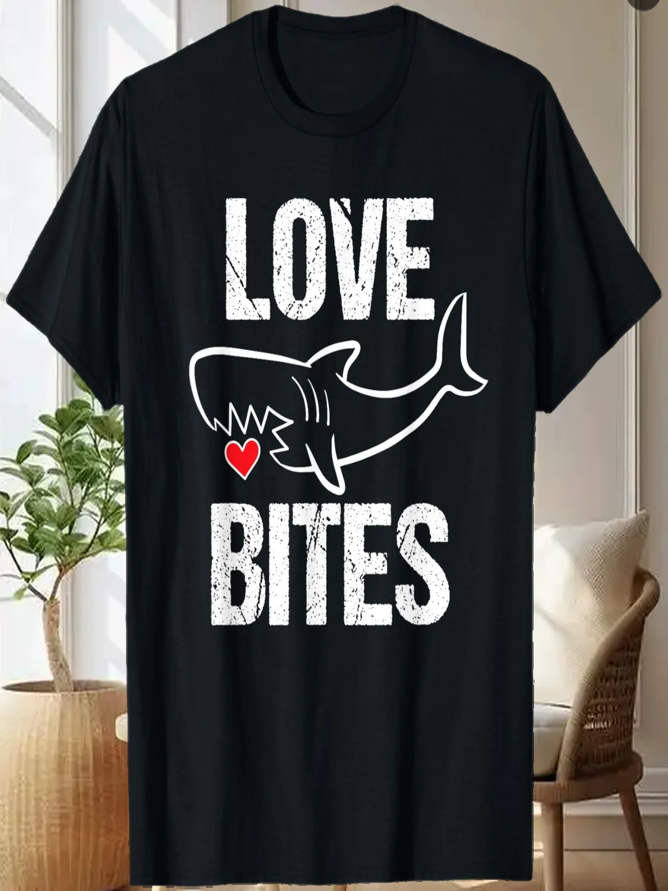 Valentijnsdag shirt jongens grappige haai liefde bijten tshirt citaat T-shirt