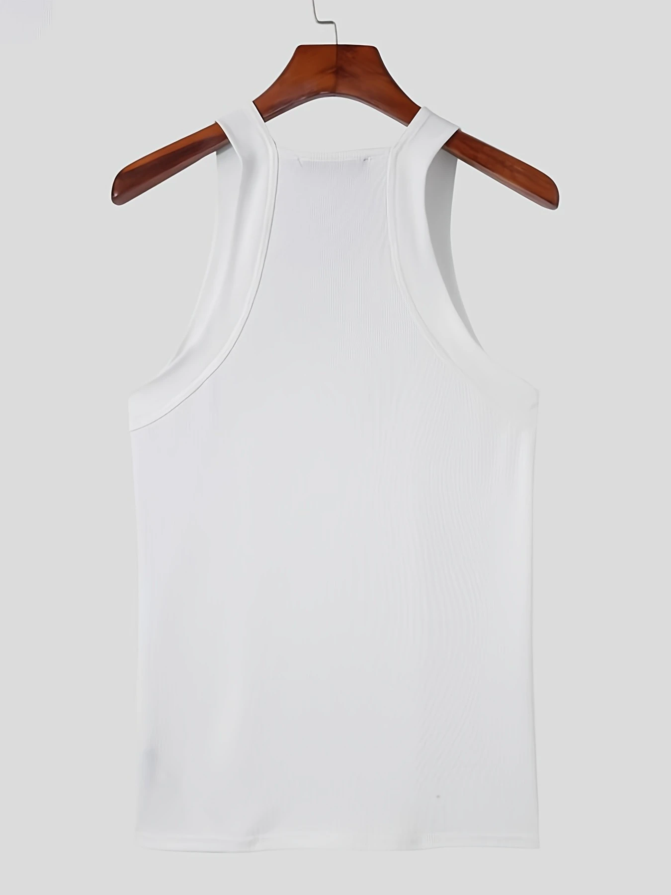 Men White Tank Tops O-neck Sleeveless Vacation Casual Vests Streetwear Skinny Party Fashion Men Tops