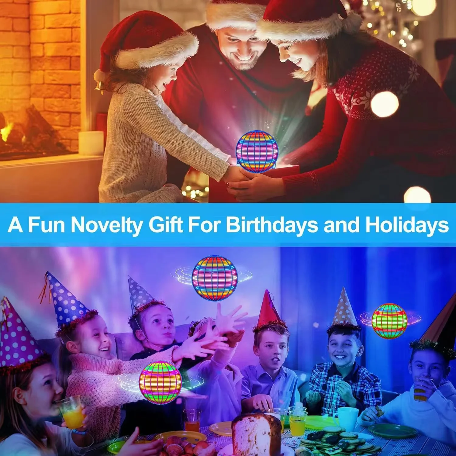 Bola mágica AL, juguetes para niños, juguetes luminosos, juguetes divertidos, pelota voladora, bola del universo interestelar, bola suspendida de retorno automático, regalo