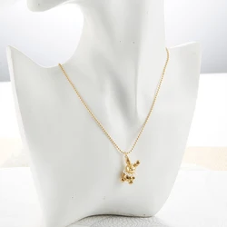 Small Rabbit Lovely Animal Pendants Necklace Stainless Steel Letter Sweater Chain Long Plated Gold For Women's Neck Jewellery