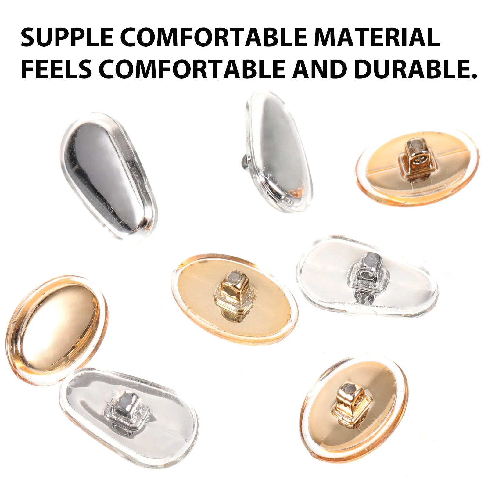 

4pc Silicone Nose Pads For Glasses Comfortable Nonslip Replacement Set Durable Eyeglass Small Glasses Nose Pad Accessories