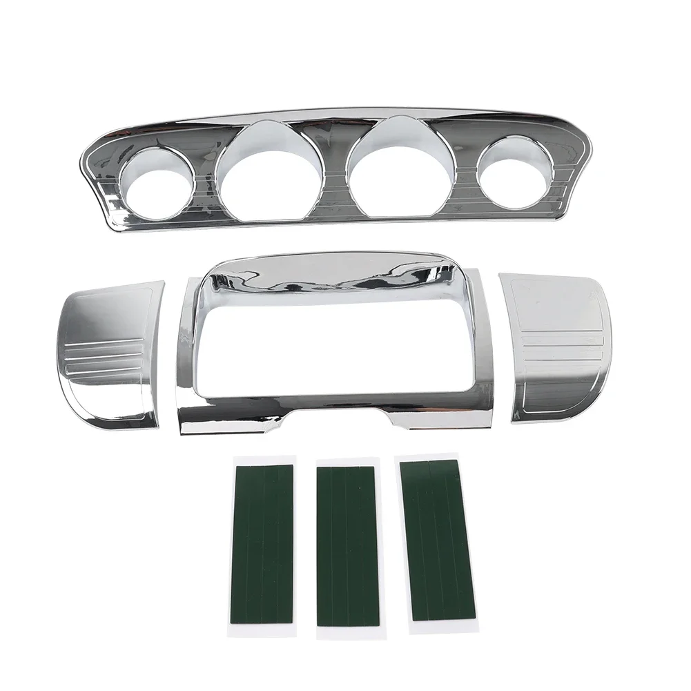 Chrome Motorcycle Tri Line Gauge Stereo Accent Trim Cover for Harley Touring Electra Street Glide 2014-2023 Accessories