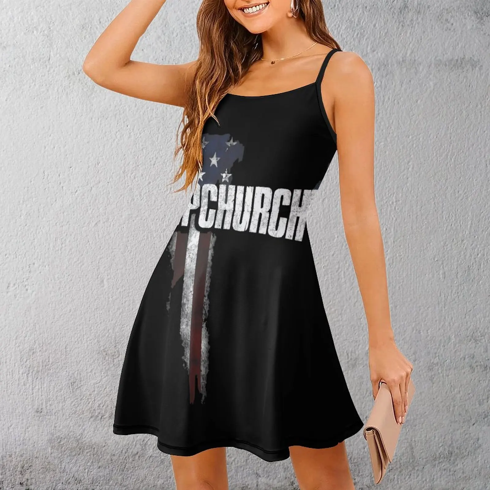 

Американский флаг, крест вверхня, повседневная сексуальная женская одежда с графикой, женское платье на бретельках, юмор, графическое коктейльное платье на подтяжках