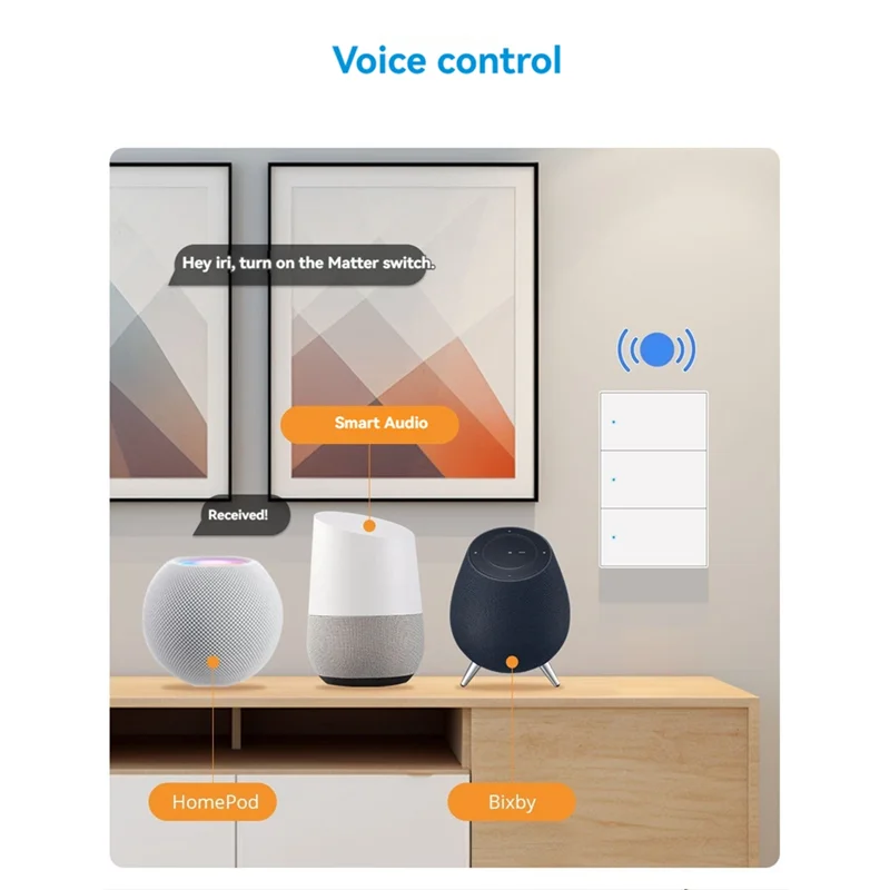 Interruptor inteligente A95G Matter Wifi, interruptor de luz de pared, Control inteligente 1, 2, 3, 4, 6 bandas, botón para aplicación Smartthings Homekit