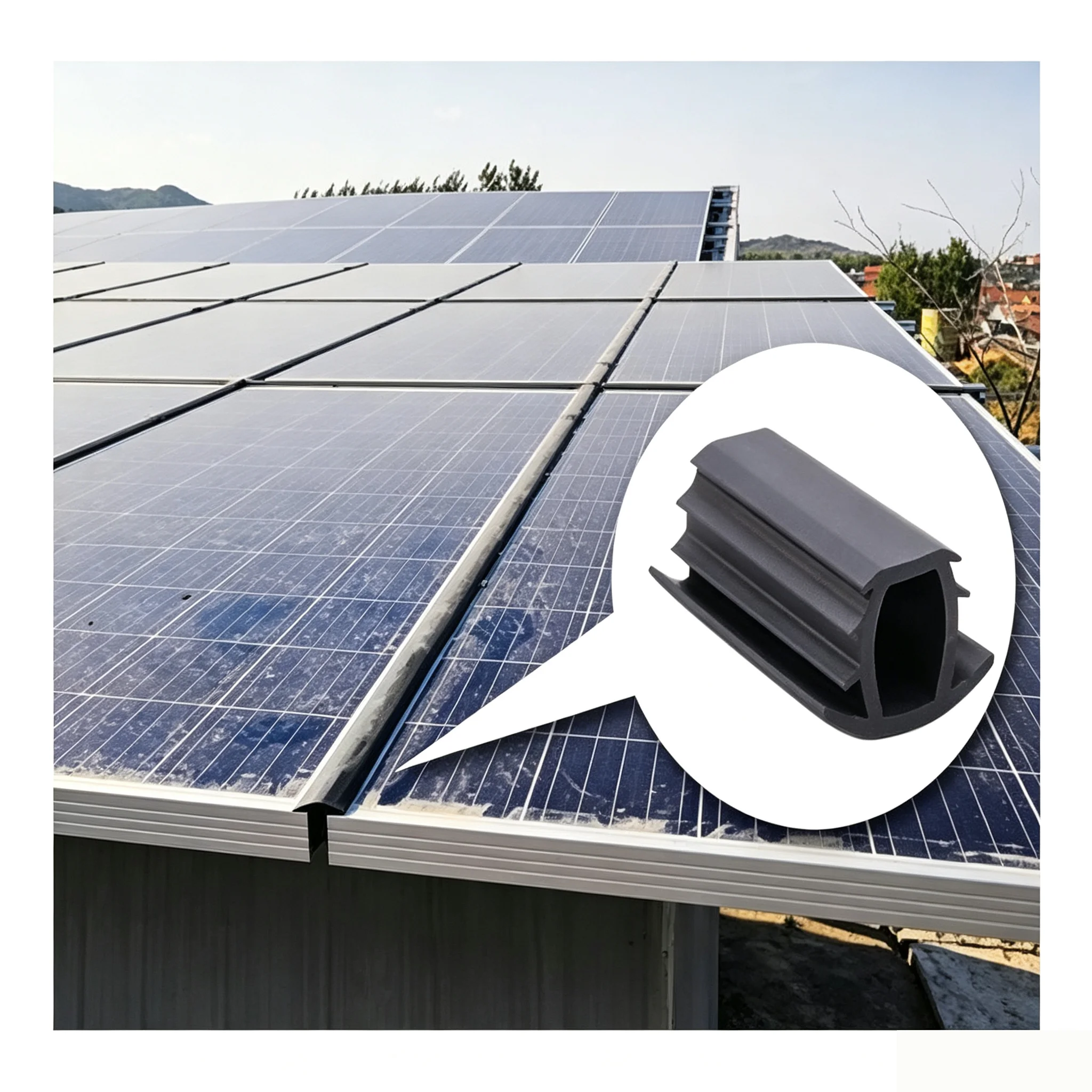 EPDM Solid Rubber 10M Weather Seal For Solar Panel Frame UV Ozone Resistant High Hardness Gasket Long Life Photovoltaic Part 10M image 2