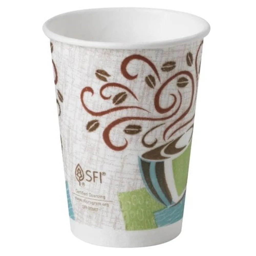 

Dixie PerfecTouch 12oz Insulated Paper Hot Cup by GP PRO , Fits Large Lids, Coffee Haze, 5342CD, 1000 Count