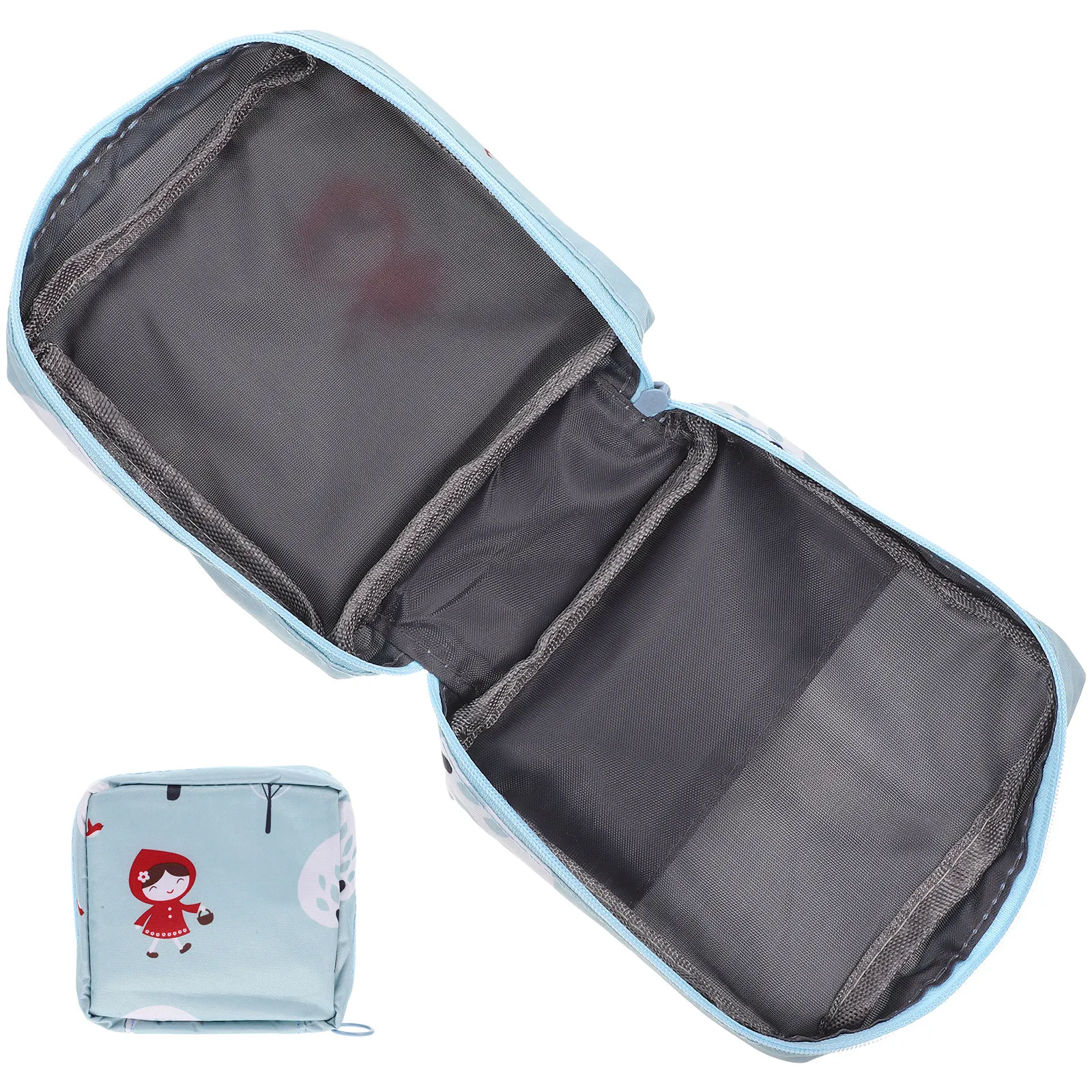 Exquisite Heart-Shaped Sanitary Napkin Storage Bag Portable Multi-Function Period Pouch for Girls with Zipper Lovely Compact